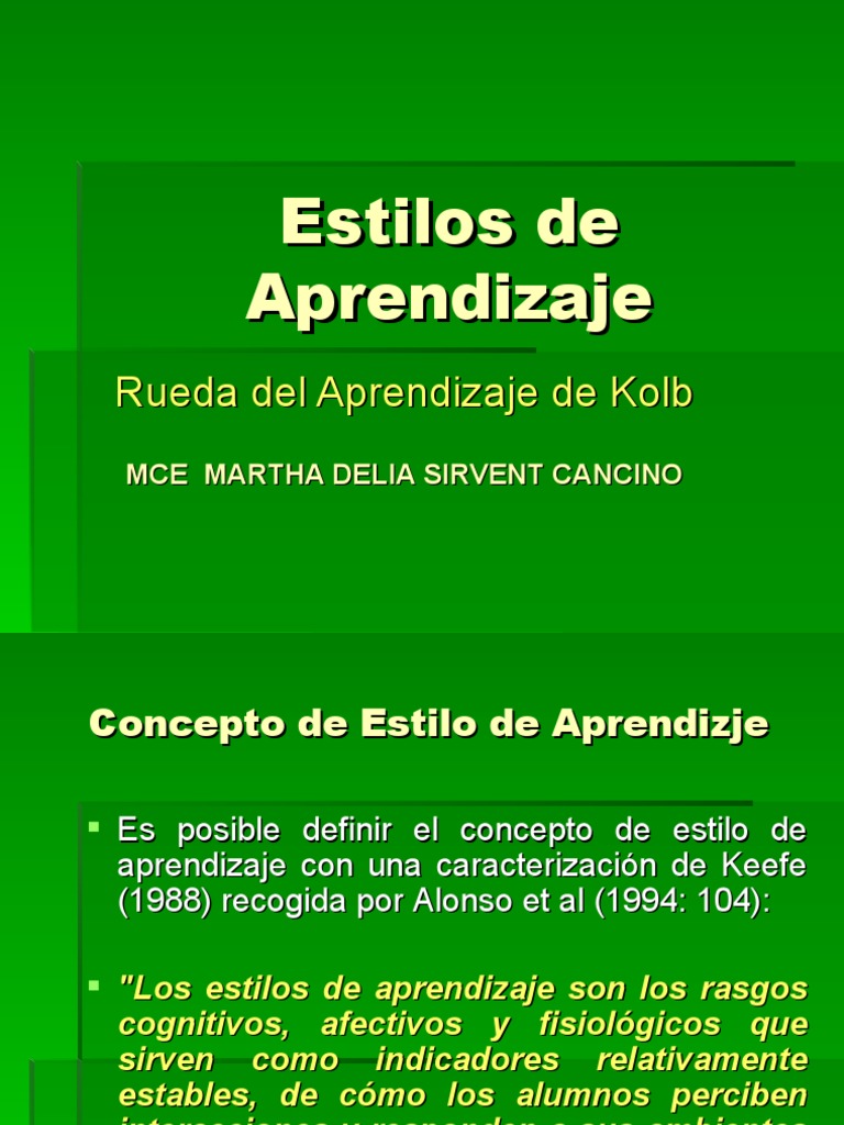 Estilos de Aprendizaje de Kolb | PDF | Aprendizaje | Aprendiendo estilos