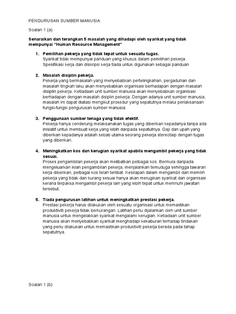 Masalah Tanpa Pengurusan Sumber Manusia | PDF | Karier & Perkembangan