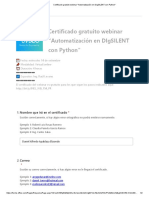 Certificado Gratuito Webinar - Automatización en DIgSILENT Con Python
