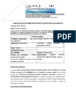 Certificado e Informe Psicológico Clínico de Salud Mental