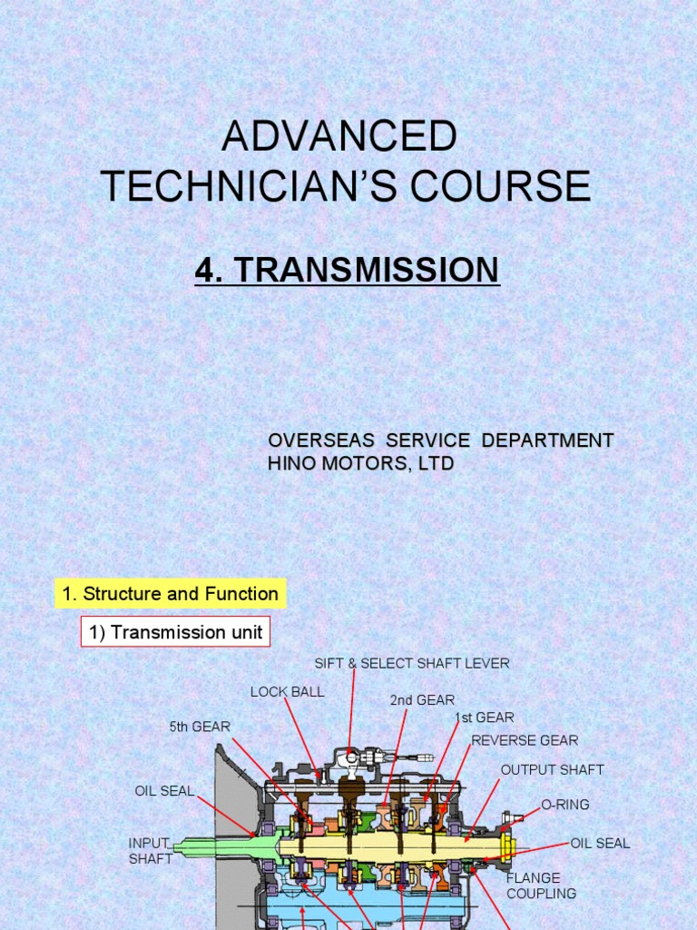 Hino Transmission PDF Manual Transmission Vehicles