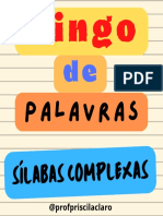 Bingo Palavras - Sílabas Complexas - 221001 - 194331