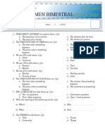 Examen Bimestral 3ro Sec - Septiembre