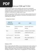 Difference Between CIDR and VLSM