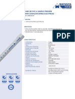 Tubo de Pvc-U Simple Presión para Canalizaciones Electricas