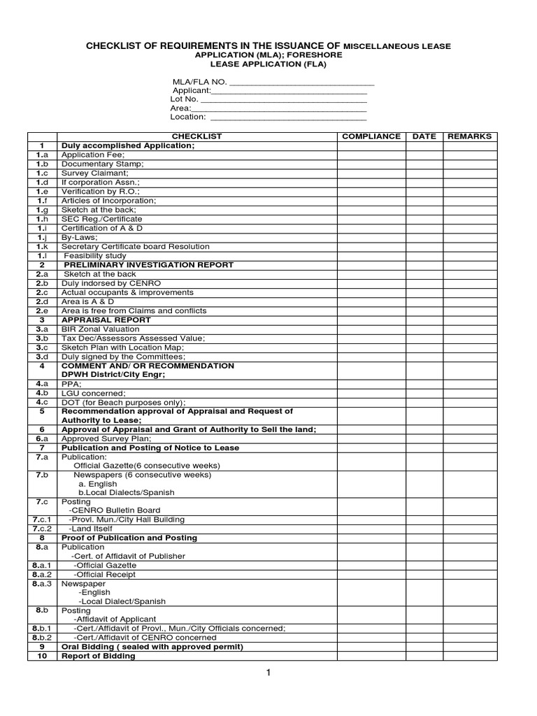 4 Req For MLA FLA PDF Real Estate Appraisal Business