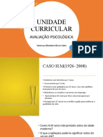 Unidade Curricular: Avaliação Psicológica