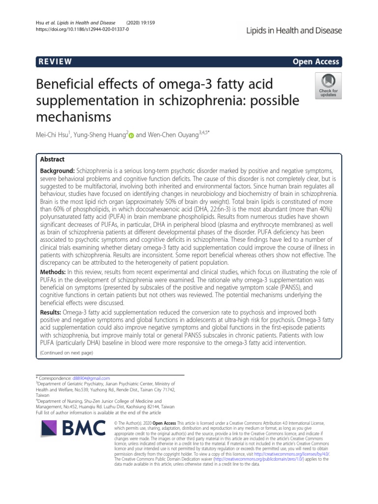 2020 Article 1337 Download Free PDF Omega 3 Fatty Acid Schizophrenia