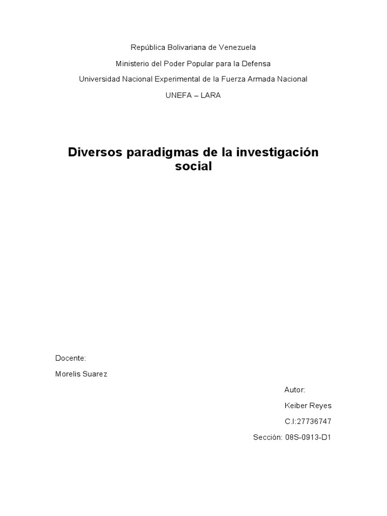 Paradigmas en la Investigación Social | PDF | Positivismo | Paradigma