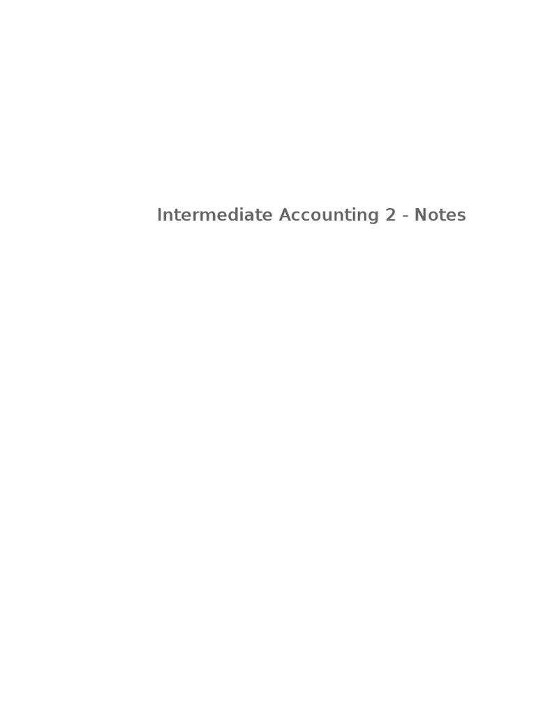 Intermediate Accounting Ii Notes 9 13 2022 Pdf Rebate