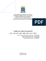 Relatório 4 - Análise Dos Cátions Do Grupo III (Cr3+, Al3+, Fe3+, Zn2+, Mn2+, Fe2+, Co2+, Ni2+) - QAQ (Grupo 03)