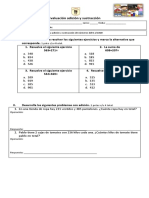 Evaluación Adición y Sustracción Sofia y José