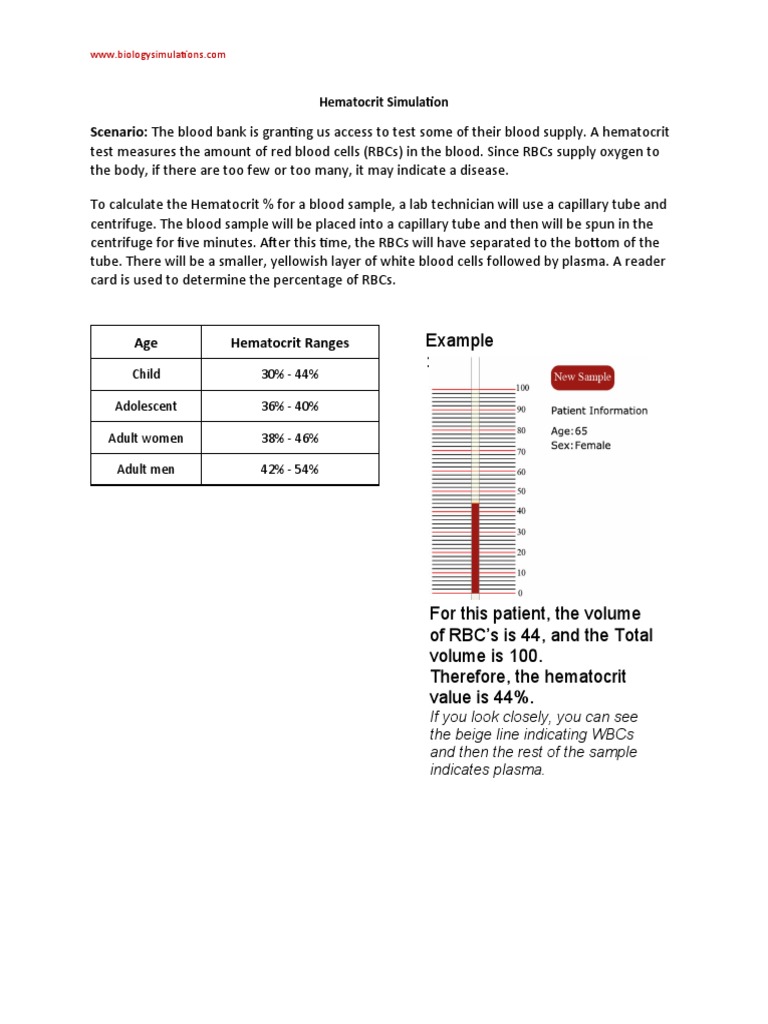 Hematocrit Simulation and Analysis Guide | PDF | Red Blood Cell | Medicine