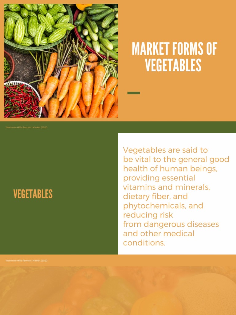 Market Forms of Vegetables PDF Vegetables Cooking