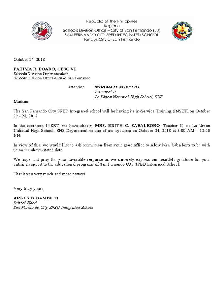 Request Letter Speakers PDF