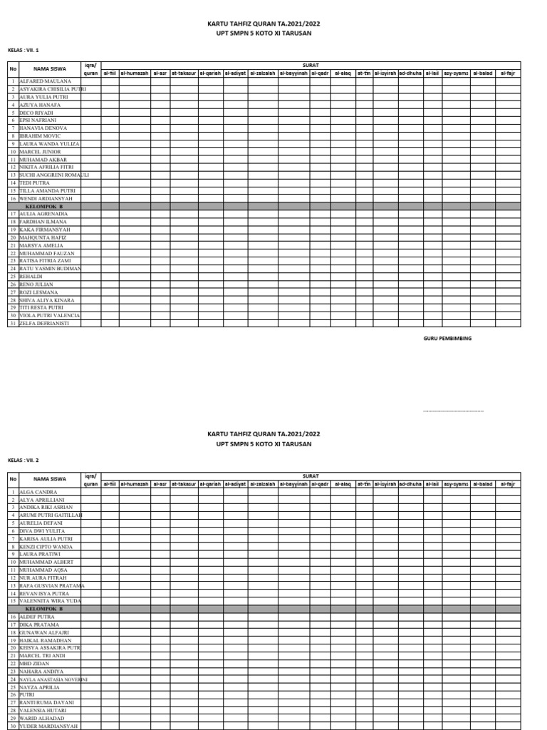 Kartu hafiz quran pdf