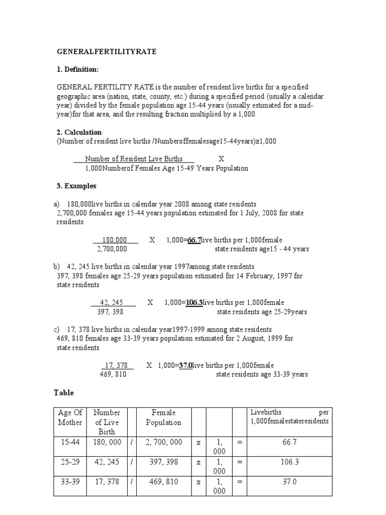 General Fertility Rate | PDF | Race And Ethnicity In The United States ...