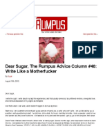 Dear Sugar, The Rumpus Advice Column #48 - Write Like A Motherfucker - The Rumpus