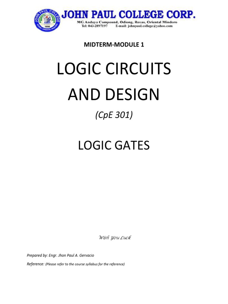 Module Activity Logic Gates Pdf Logic Gate Boolean Algebra
