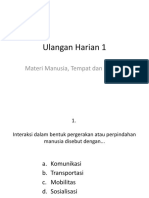 Ulangan Harian 1 Materi Manusia, Tempat dan Lingkungan