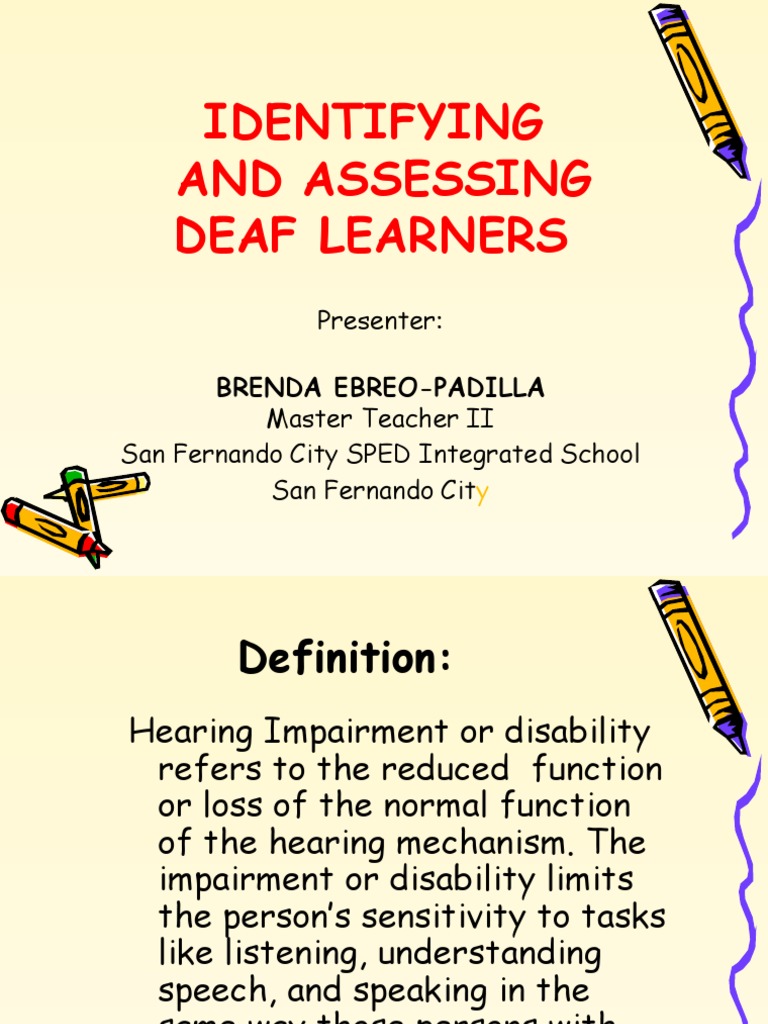 Hearing Impairment T Bren Pdf Hearing Loss Hearing