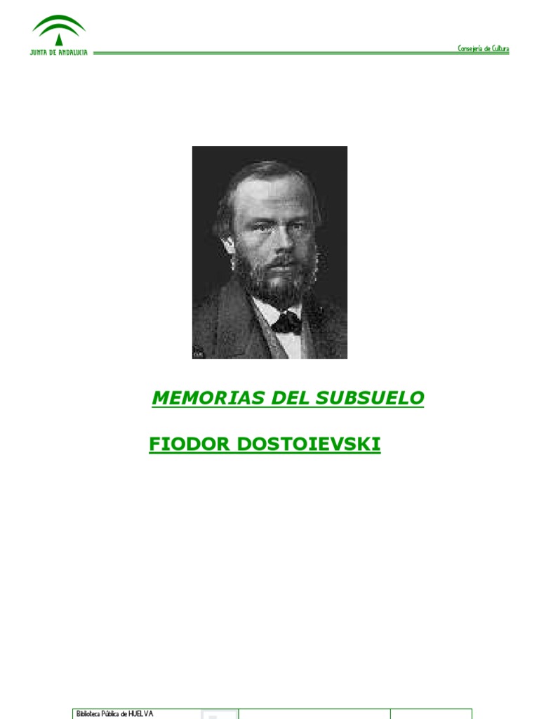 Memorias Del Subsuelo Dostoievski Pdf Fiódor Dostoievski