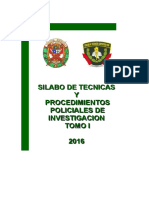 Silabo Tecnicas y Procedimientos Policiales De