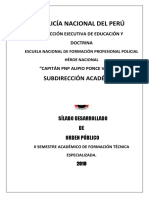 Policía Nacional del Perú: Sílabo de Orden Público