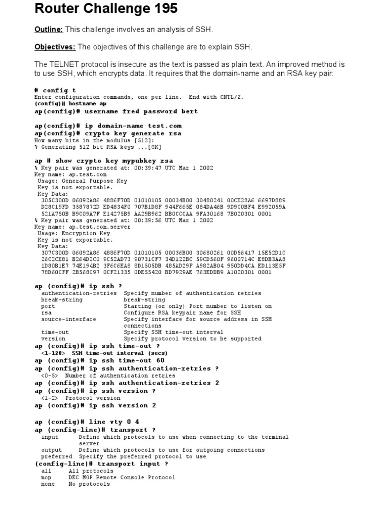 SSH Configuration and Security Guide | PDF | Ip Address | Routing