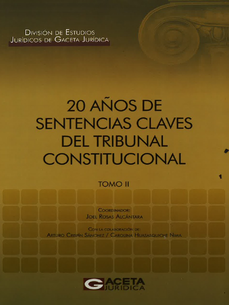 20 Años de Sentencias Claves Del Tribunal Constitucional Tomo II | PDF