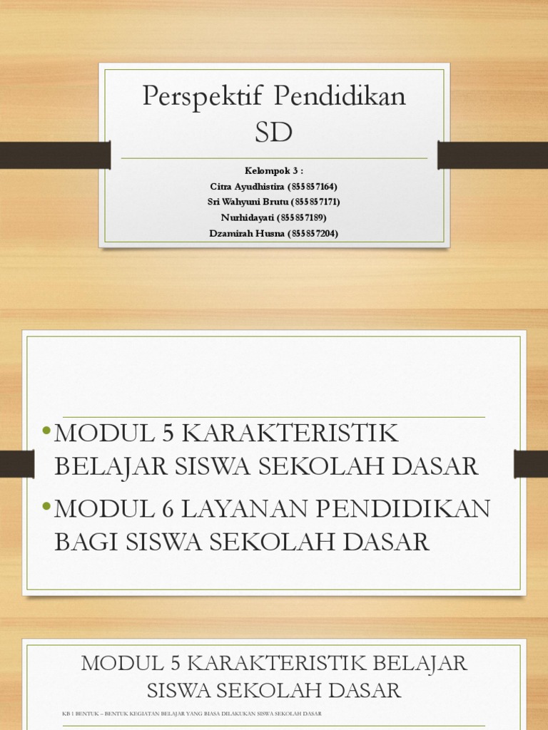 Perspektif Pendidikan SD | PDF | Karier & Perkembangan | Kesehatan Holistik