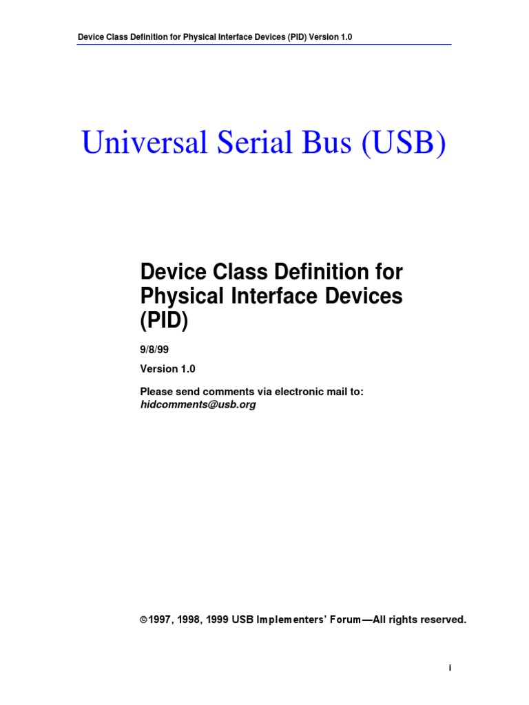 Pid1 01 0 | PDF | Usb | Input/Output