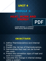 Unit 4: Heat, Work and Energy
