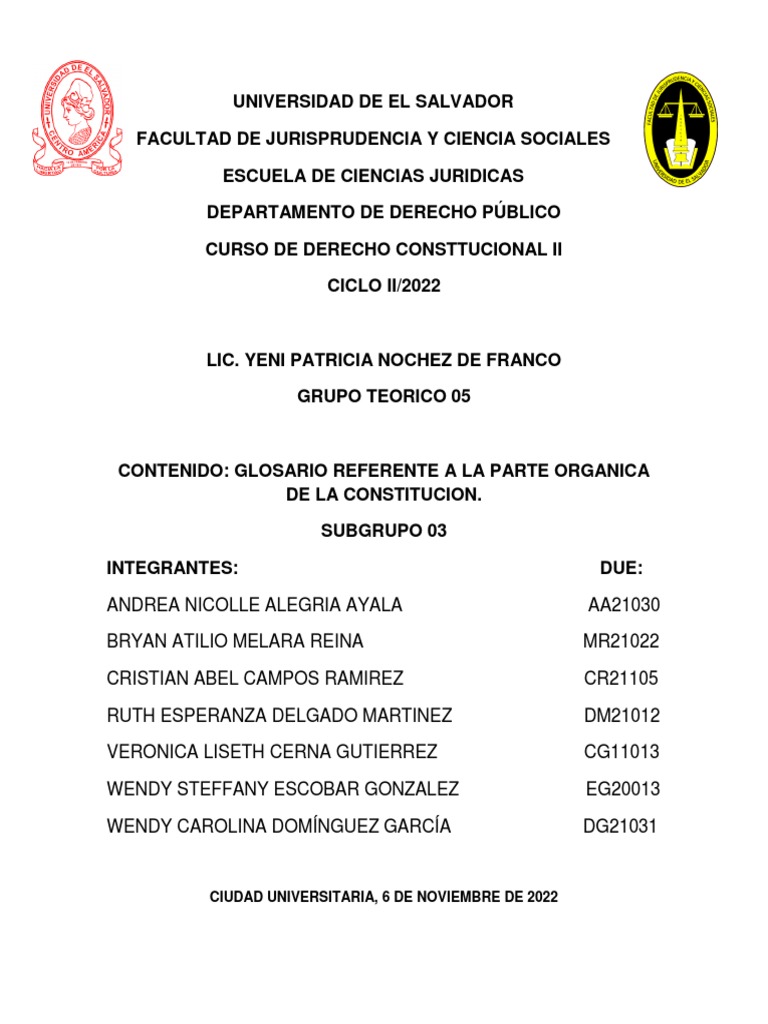 Glosario Referente A La Parte Organica