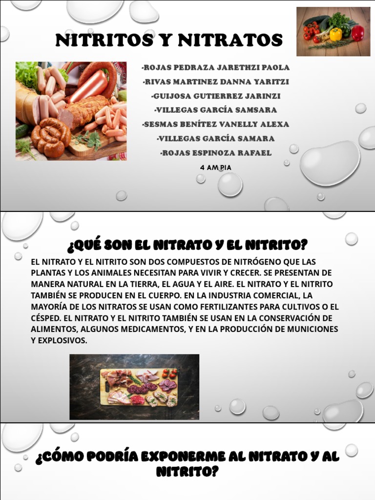 Presentación-Nitritos y Nitratos | PDF | Nitrato | Nitrito