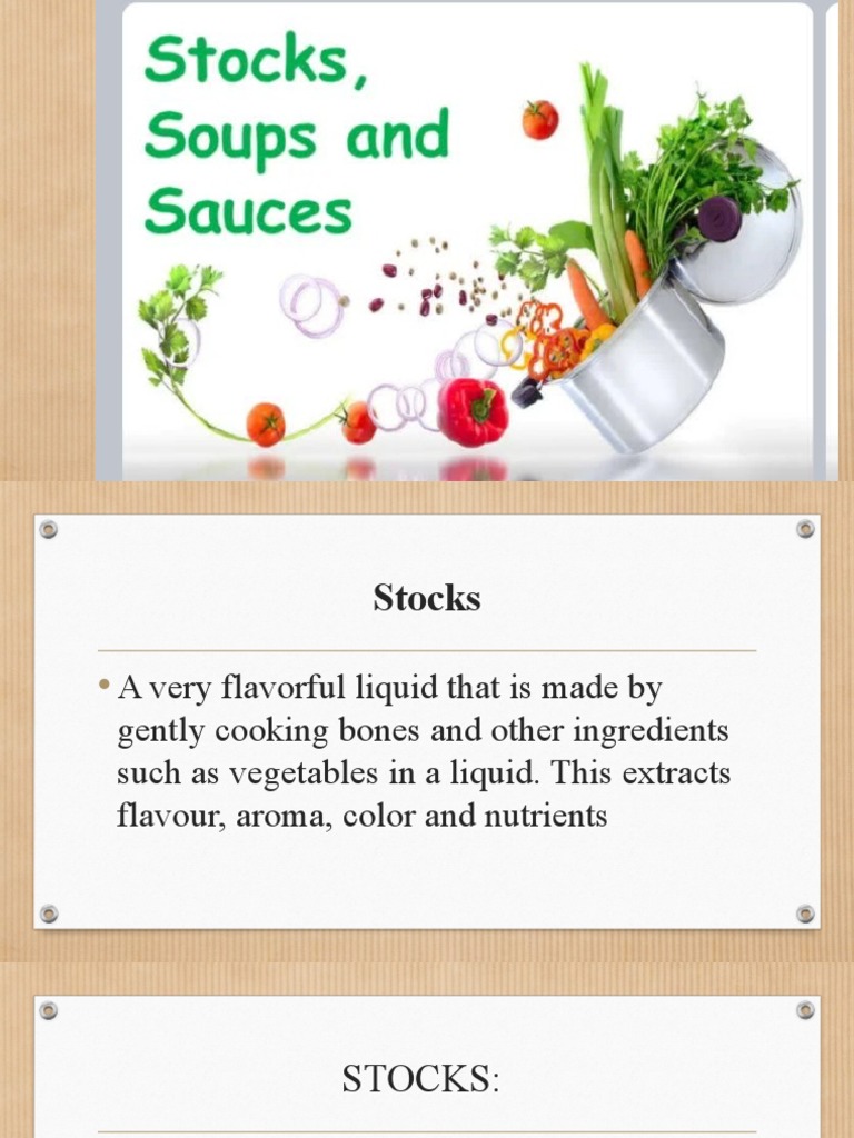 Stocks, Soups & Sauces PDF Stock (Food) Soup