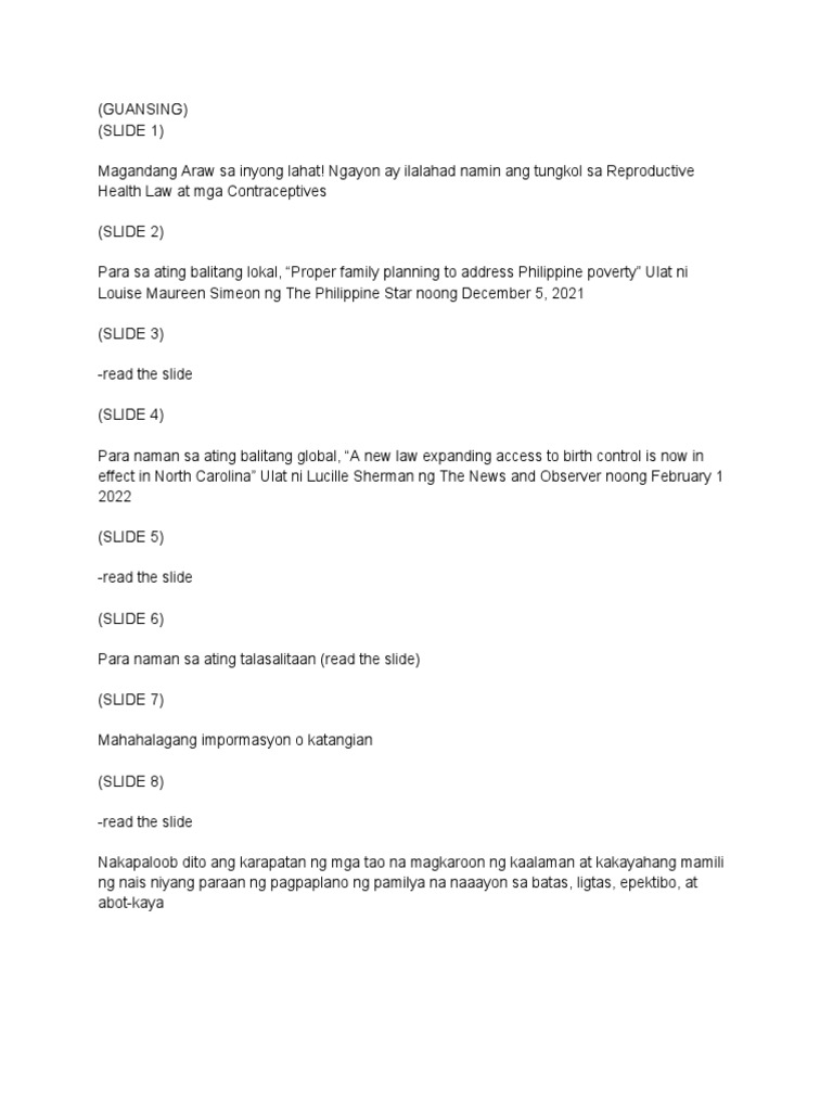 RH Law Script | PDF