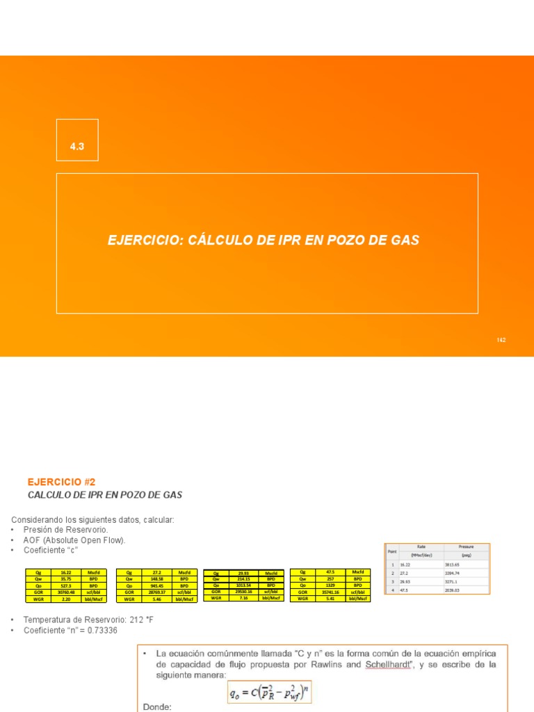 Ejercicio 2 - Calculo de Ipr en Pozo de Gas | PDF | Química Física ...