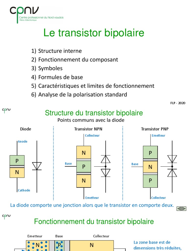 Le Transistor Bipolaire PDF Transistor bipolaire Électron