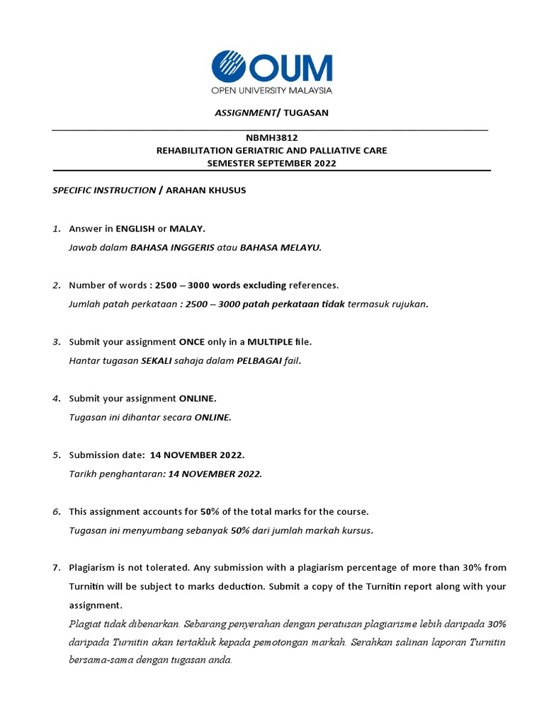 Palliative Care Assignment Guidelines | PDF | Rubric (Academic)