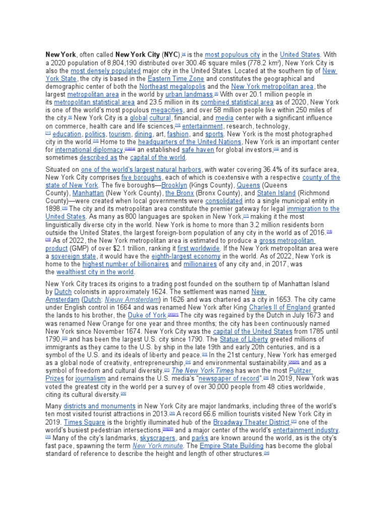 New York | PDF | New York City | New York Metropolitan Area