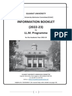INFORMATION BOOKLET OF LL.M. 2022-23