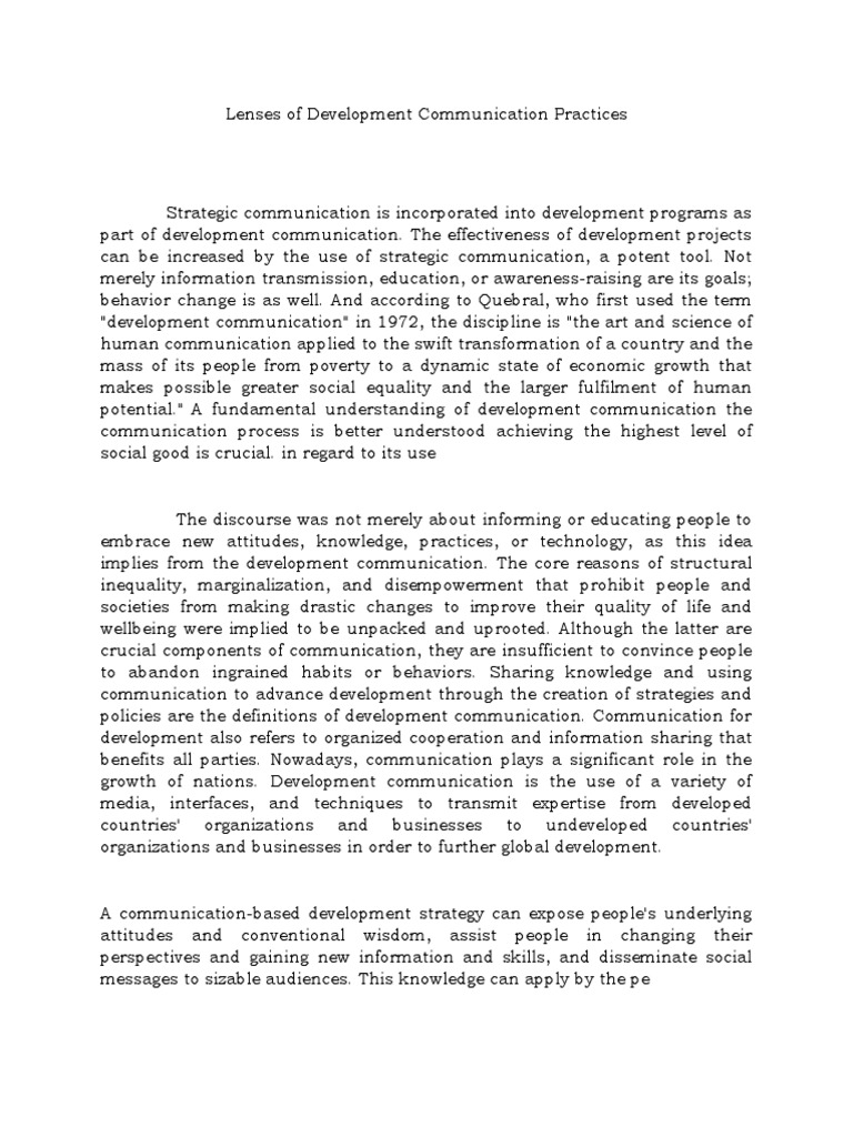 Development Communication Strategies | PDF | Career & Growth