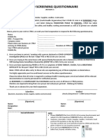COVID-19 Screening Questionnaires Form For Visitor Contractor Supplier C...