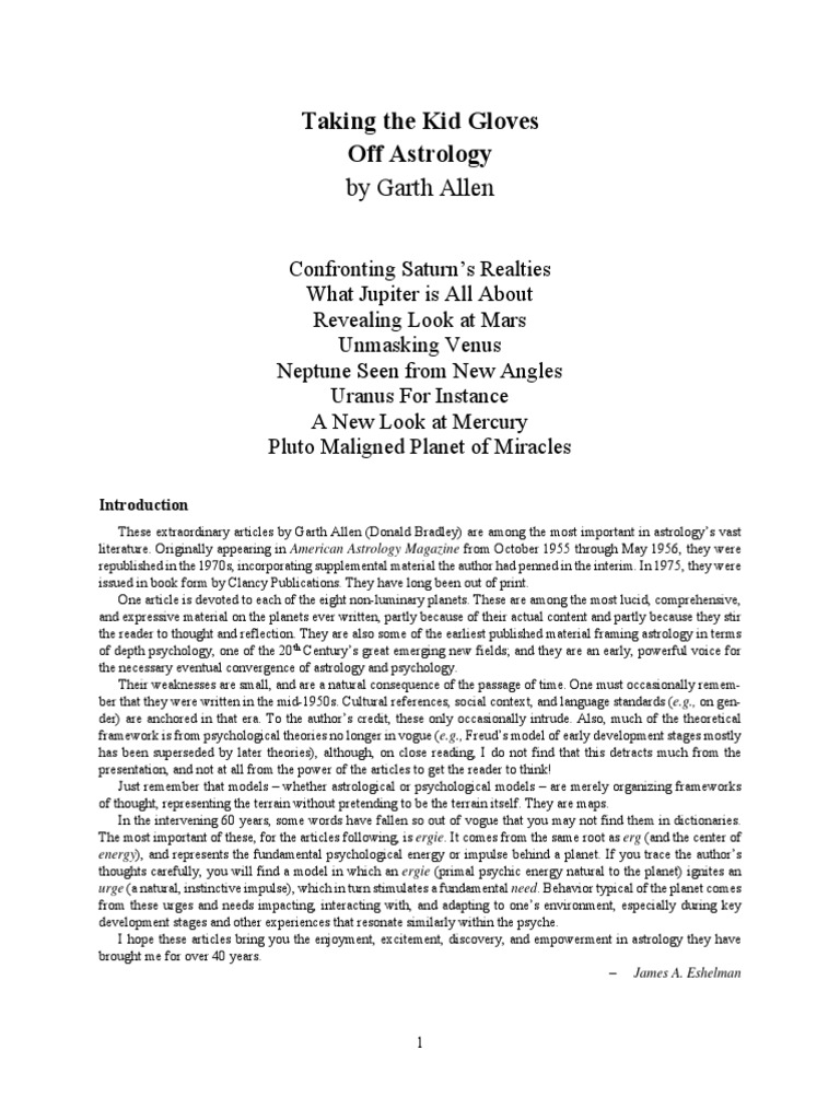 Garth Allen Taking The Kid Gloves Off Astrology PDF In