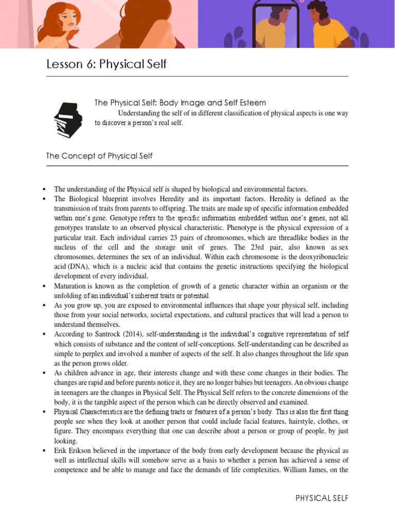 Lesson 6 Physical Self (Concept of Physical Self) | PDF | Self Concept ...