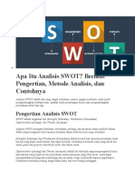 Apa Itu Analisis SWOT