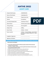 Admit Card - ANTHE