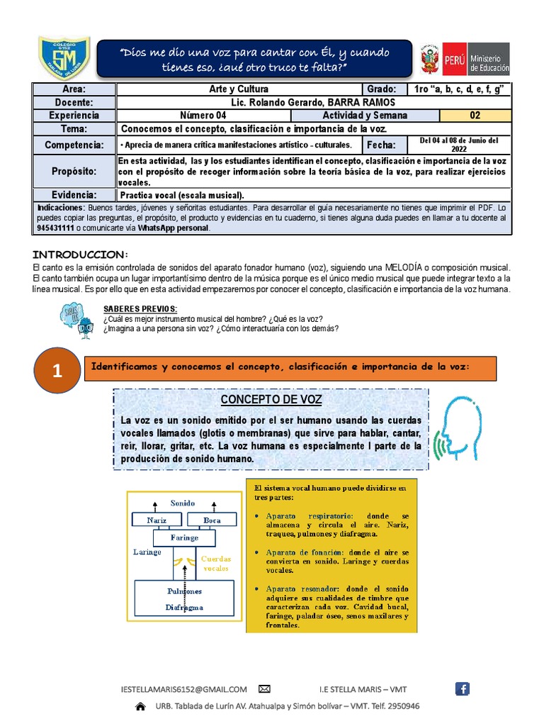Importancia y Clasificación de la Voz | PDF | Canto | Voz humana