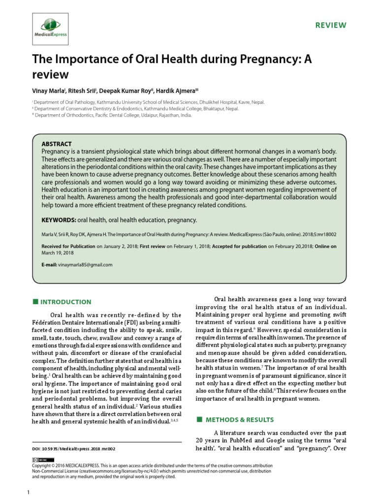 Oral Health in Pregnancy | PDF | Pregnancy | Periodontology